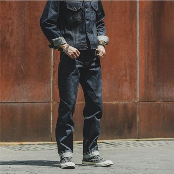 NON STOCK LOT602 1969型原色赤耳中腰牛仔褲 13.5oz直筒小腳長褲