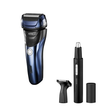 免運 kinyo 獨立浮動三刀頭往復式水洗刮鬍刀+充電鼻毛修容組 ks-702+cl-618