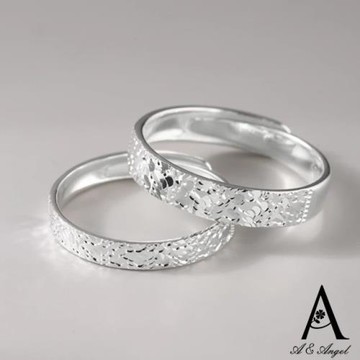 ANGEL 碎碎冰晶不規則推拉彈性開口戒指(2色可選)