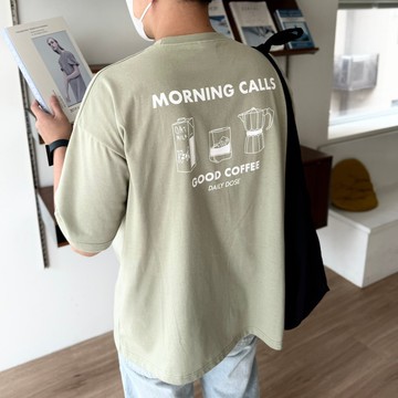 【AMERO】男裝 女裝 短袖圓領Ｔ恤 咖啡牛奶印花 情侶裝