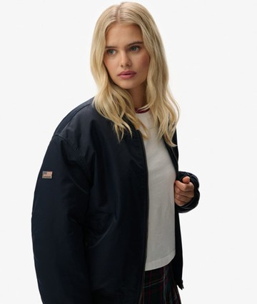 Superdry Women's MA1 Bomber Jacket Navy Size: 12
