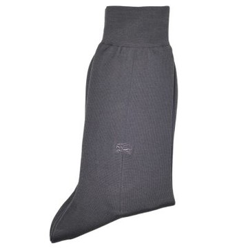 BURBERRY 巴寶莉 深灰系經典品牌戰馬LOGO刺繡棉質混紡紳士襪(25-26CM)