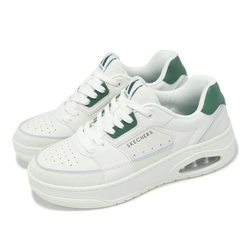 Skechers 休閒鞋 Uno Court-Low Post 男鞋 白 綠 氣墊 支撐 板鞋 183140WGRN
