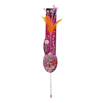 CattyMan 彈簧桑巴羽毛逗貓棒 天然雞毛材質 吸引貓咪  暖橙色  1支