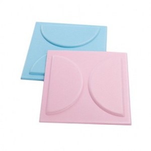 3D防撞壁飾貼墊6入 半圓 粉紅3入/藍3入30x30x1cm