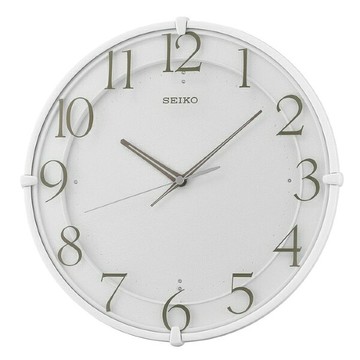 seiko SK037 精工鐘 (QXA778W) 石紋面滑動式秒針靜音掛鐘 / 30.7*4.6cm｜樂天領券現折★全館特惠中★指定刷卡回饋10%