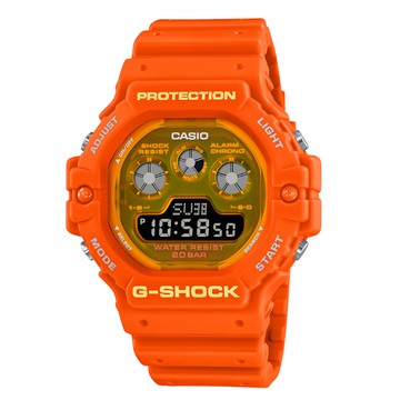 【CASIO 卡西歐】G-SHOCK 耀眼夏日數位錶款 螢光橘 DW-5900TS-4_46.8mm
