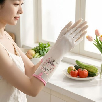 三天】 烘焙專用手套 隔熱手套 防燙隔熱 做飯專用手套食品級耐用防油膩防燙加厚耐用廚房洗碗防水丁腈加長 洗碗手套