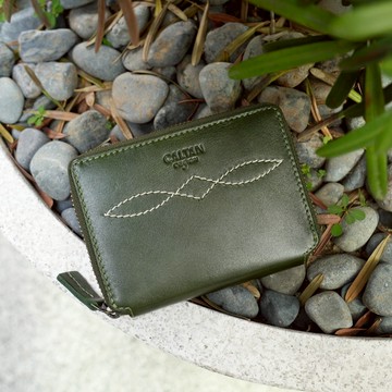 『新品上市』老爺有喜 菱紋縫線包覆式真皮短夾(071314cd)