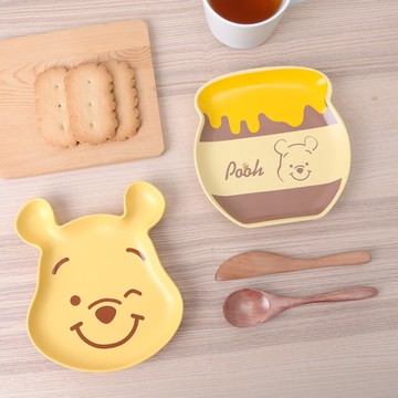 迪士尼小熊維尼陶瓷點心盤-Disney蜂蜜罐造型餐具盤子