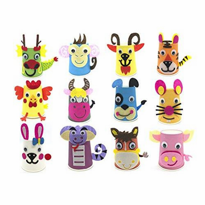 Due Gattini ドゥエガッティーニ 紙コップ 工作 キット 12種類の動物を作ろう 幼児 手作り フェルト Diy クラフト 想像力 巧緻 通販 Lineポイント最大0 5 Get Lineショッピング