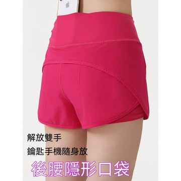 🌸爆款直降價🌸 短褲 休閒褲 女裝 女褲 春夏口袋瑜伽短褲女熱褲運動高腰健身帶內襯田徑馬拉松跑步三分褲