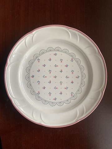 粉紅玫瑰蕾絲盤日本製