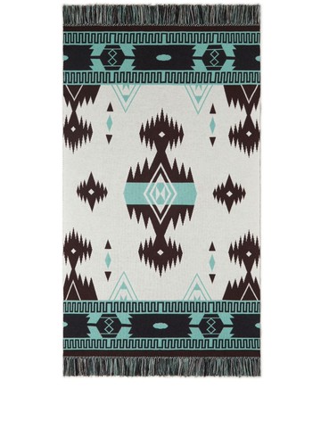 Alanui - Icon jacquard wool blanket - unisex - Wool - One Size - Brown