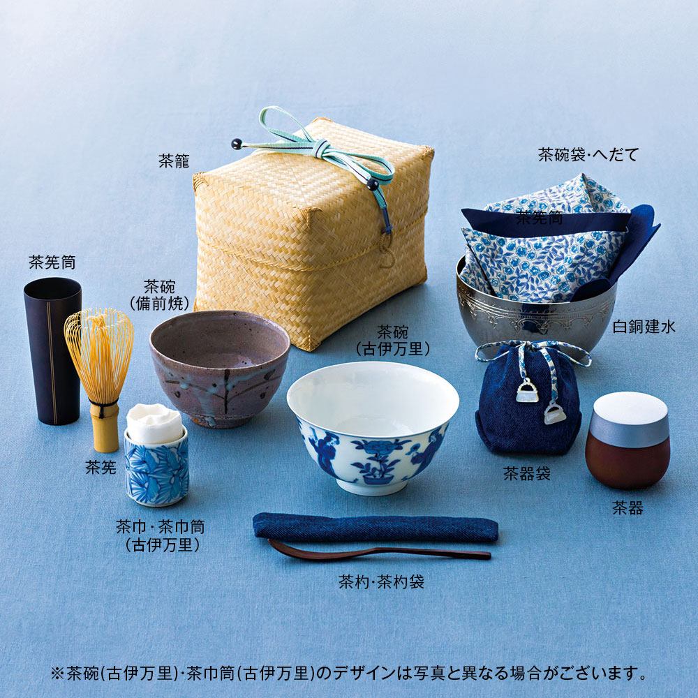 嘉門工藝 茶籠 棗 白蝶貝茶杓 抹茶椀 大津袋 - 工芸品