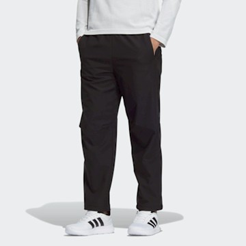 ADIDAS 愛迪達 阿迪達斯 日常穿著 舒適 斜紋布 男運動長褲-黑色 TH WV PNT-JZ8406