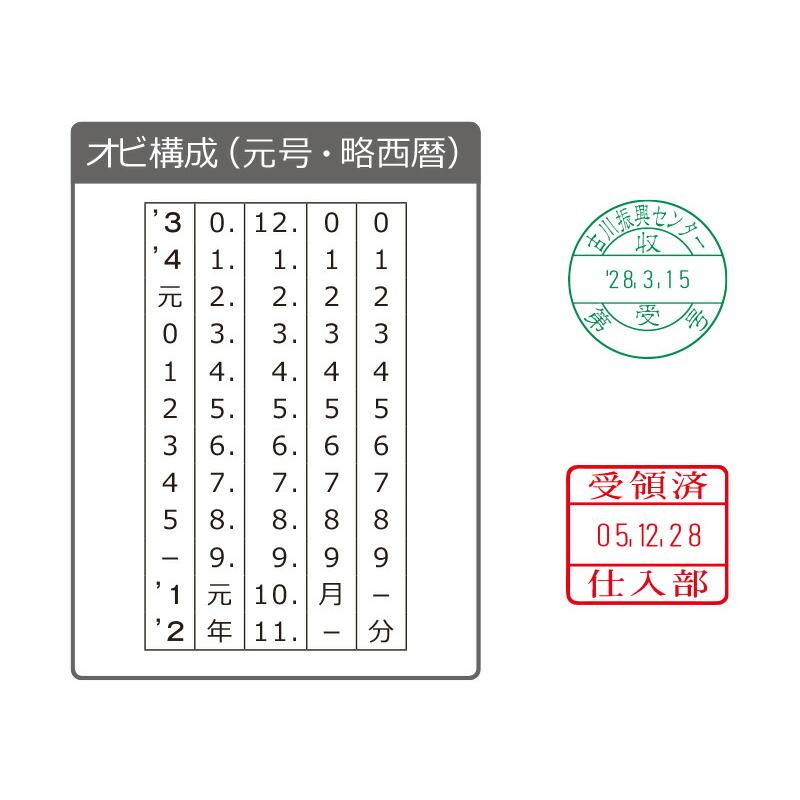 サンビー クイックデーター 小データー 丸型 5号丸（印面サイズ：16mm丸）データ入稿 元号・略西暦タイプ[日付入り データースタンプ印 会社 ビジネス]