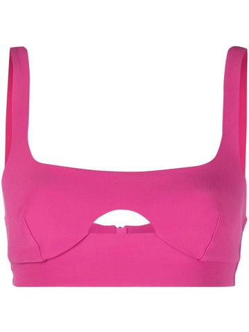 Patrizia Pepe - cropped vest top - women - Spandex/Elastane/Viscose - 46 - Pink