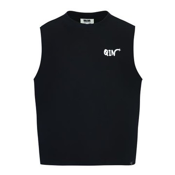 QUARTER IN NIGHT2025夏季新款無袖倒影LOGO坎肩背心T恤