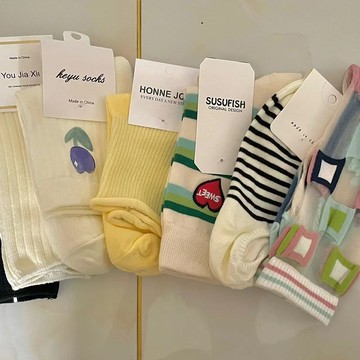 舒適百搭襪 春夏 襪子女 ins潮 開春襪子 刺繡小花襪子 條紋船襪 可愛中筒襪 潮流元素 學院風襪子 學生襪子