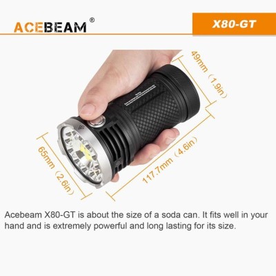 ACEBEAM X80-GT LEDハンディライトエースビーム ブラック 充電式 防水