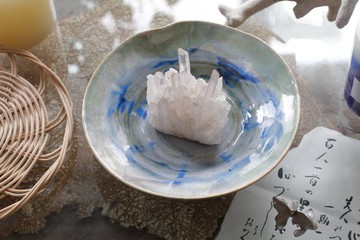 手拉坏絕美藍色調陶碗/陶盤4