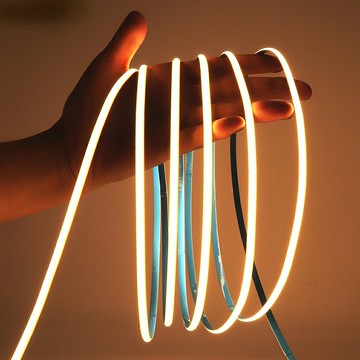 COB Led 燈條 12V 24V 柔性 5mm 8mm 寬 5M RA 90 高亮 Led 膠帶燈條冰藍色白無光斑