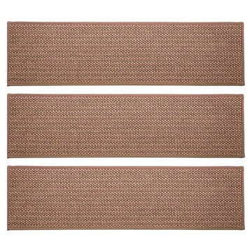 半島良品 亞麻款止滑樓梯墊  咖啡色  3個  76 x 20cm