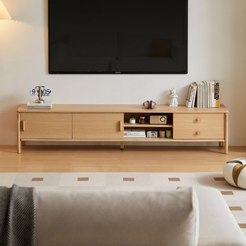 hoi!林氏木業北歐簡約二抽滑門電視櫃1.8M UM1M