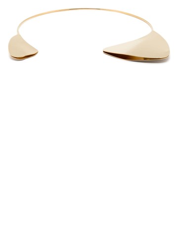 Jil Sander - logo-engraved choker necklace - women - Eco Brass - S - Gold