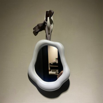 好憩HORCHILL  珍珠白曲線框緞帶小掛鏡