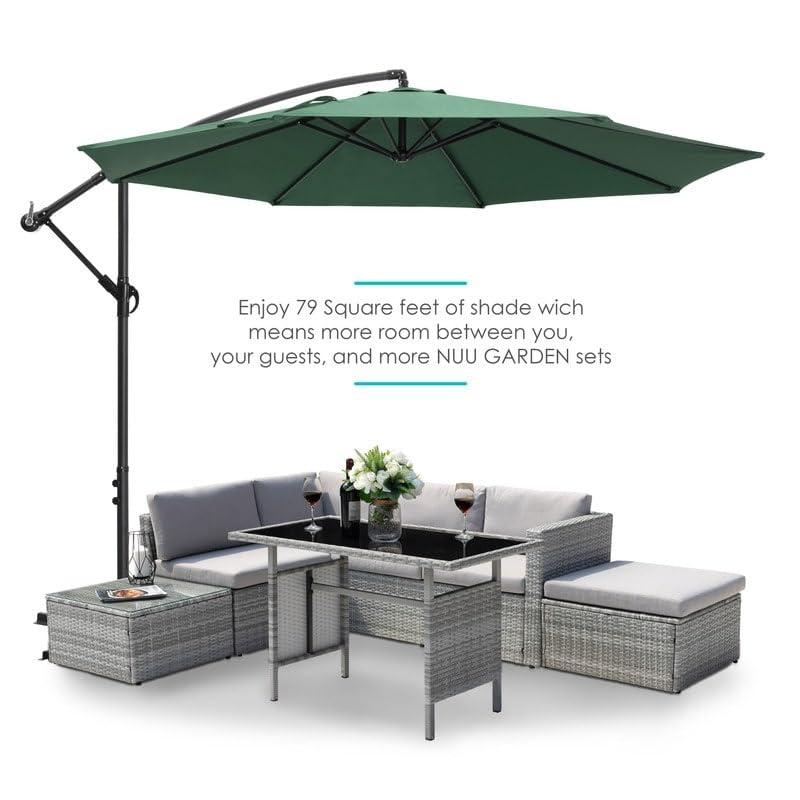 Overstock NUU Garden Outdoor Cantilever-Offset Sunshade Umbrella Green