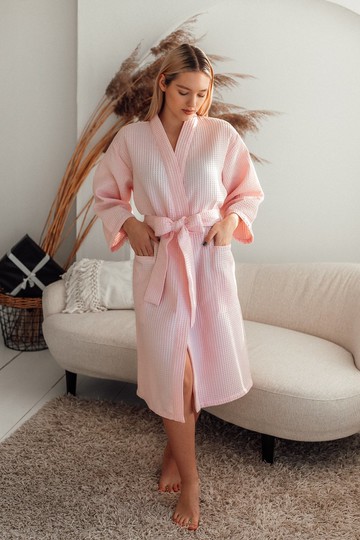 時尚棉質華夫格長袍 新娘結婚紀念日的理想禮物 NK08