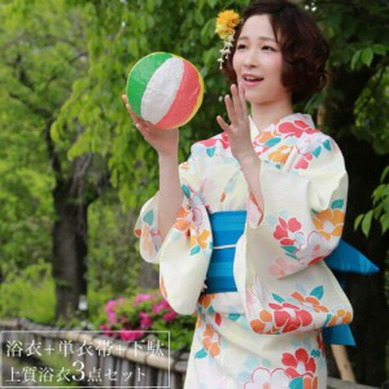 浴衣 レトロ レディース 大人 レトロモダン 変わり織り浴衣3点セット アイボリーオレンジ椿と赤椿 浴衣 アイボリー 椿 赤 通販 Lineポイント最大1 0 Get Lineショッピング