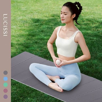 LUCISSI｜防滑可摺疊瑜伽墊 專用健身 加厚午睡墊 露營地墊 輕量小巧 便捷折疊 防滑紋理 一墊多用 防水防潮 現貨