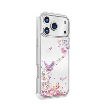 iPhone 17/16/15/14/13/12/11 輕薄軍規防摔彩鑽手機殼-迷蝶香