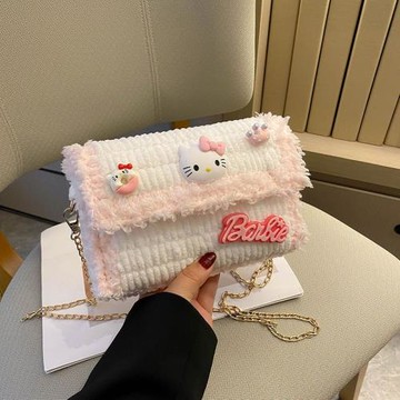 庫洛米手工編織diy包玉桂狗網格冰條毛線鉤針凱蒂貓kt卡通小方包