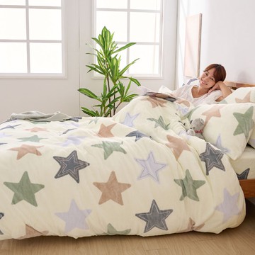 床包兩用被套/毯-單人 / 法蘭絨三件式 / 彩光初星