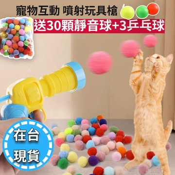 🔥在台現貨.發票.秒出🔥寵物互動陪玩玩具槍 乒乓球玩具槍 靜音球玩具 逗貓玩具槍 逗狗玩具槍 逗貓球逗狗球