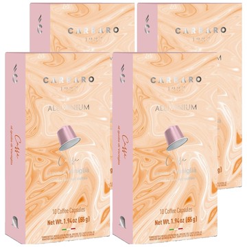 CARRARO 香草風味 VANILLA FLAVORED COFFEE 咖啡膠囊 適用Nespresso Original 膠囊咖啡機  5.5g  10個  4盒