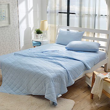 Grace Life 日式 Super Cool 涼感纖維單人床包枕套二件組