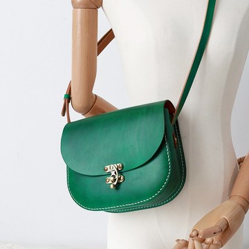 【切线派】采蘑菇 真皮手工复古马鞍包女包女学生包包斜挎包