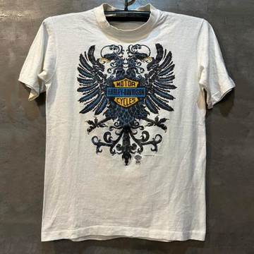 美式街頭機車風vintage復古雙頭鳳凰潮牌短袖美式阿美咔嘰男女T恤