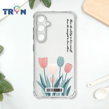 TRON 三星 A55 小清新花朵透明殼 四角防摔載具殼 軟殼 手機殼