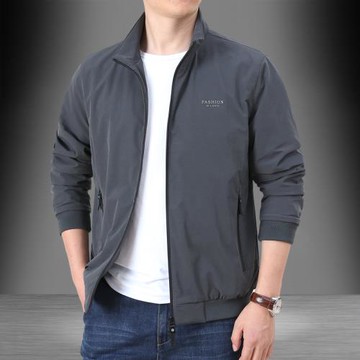 男士休閑夾克春秋薄款工裝運動短款秋裝上衣中年新款男裝爸爸外套