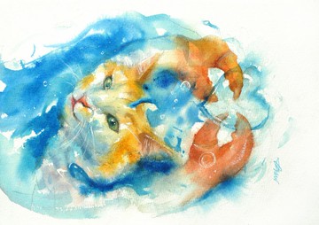 水彩原畫【傾蟹而出的愛】