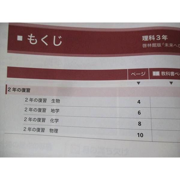 TQ28-021 塾専用 中学必修テキスト理科3年 [啓林]未来へひろがるサイエンス準拠 未使用品 15m5B