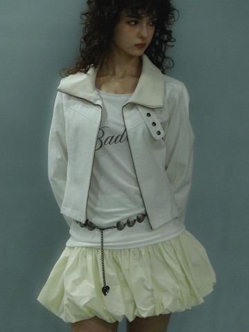 Balloon Mini Skirt Cream