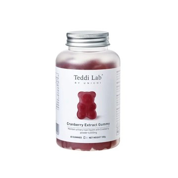 UNICHI Teddi Lab 蔓越莓風味酒紅色小熊軟糖6