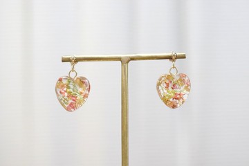 樹脂藝術 心形耳環・戀愛處方箋